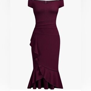 Knitee Women's Off Shoulder Cocktail Dress Medium